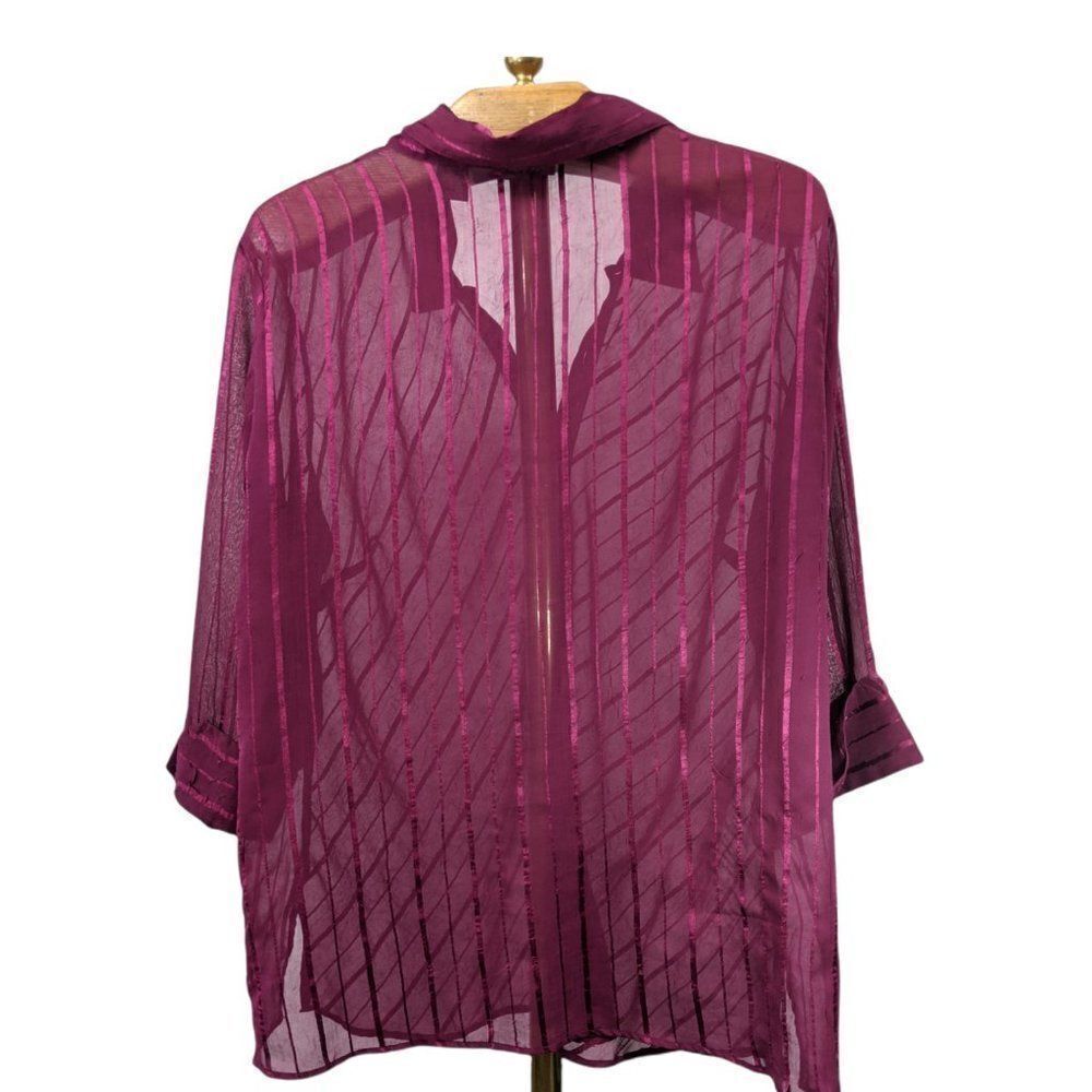 Club "Z" Collection Purple Sheer Blouse - Picture 6 of 8